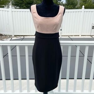 JAX Nude Black Color Block Sheath Dress NEW Rose Gold Studs Sleeveless Size 4